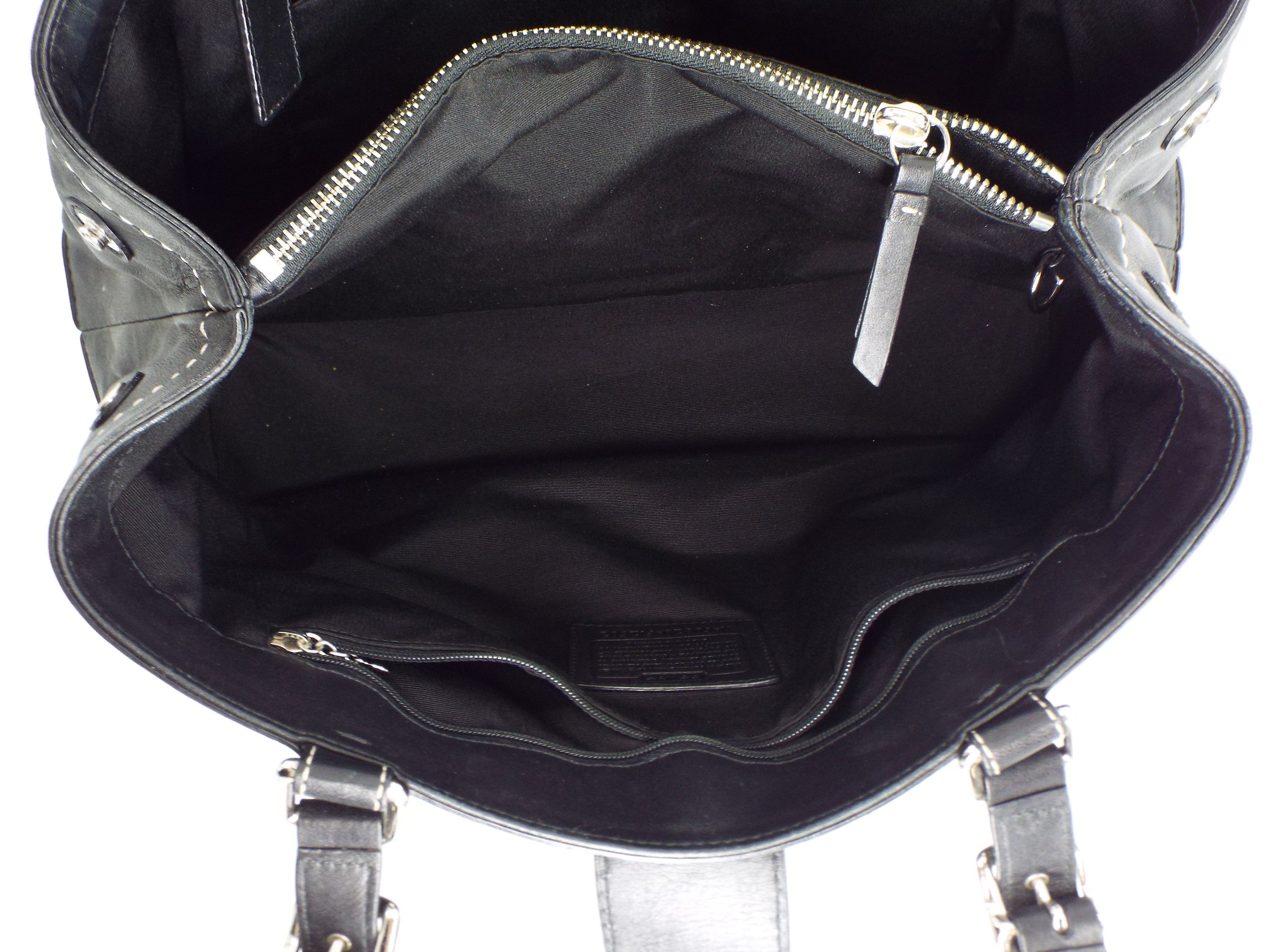 COACH C0771-10980 Black Fabric Monogram Chelsea Turnlock Bag